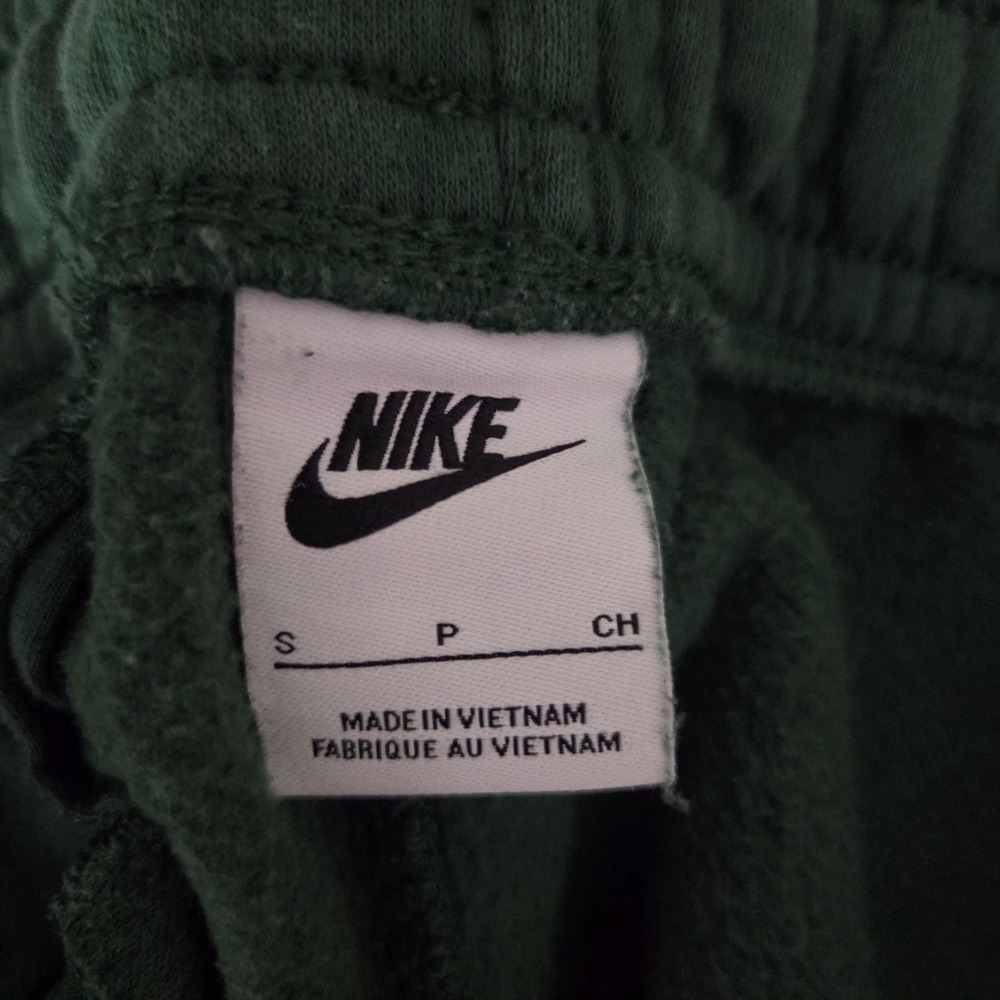 Nike Pants Mens Small Green Fleece Joggers Sweatpants Cuffed Swoosh Logo Casual - Picture 13 of 14